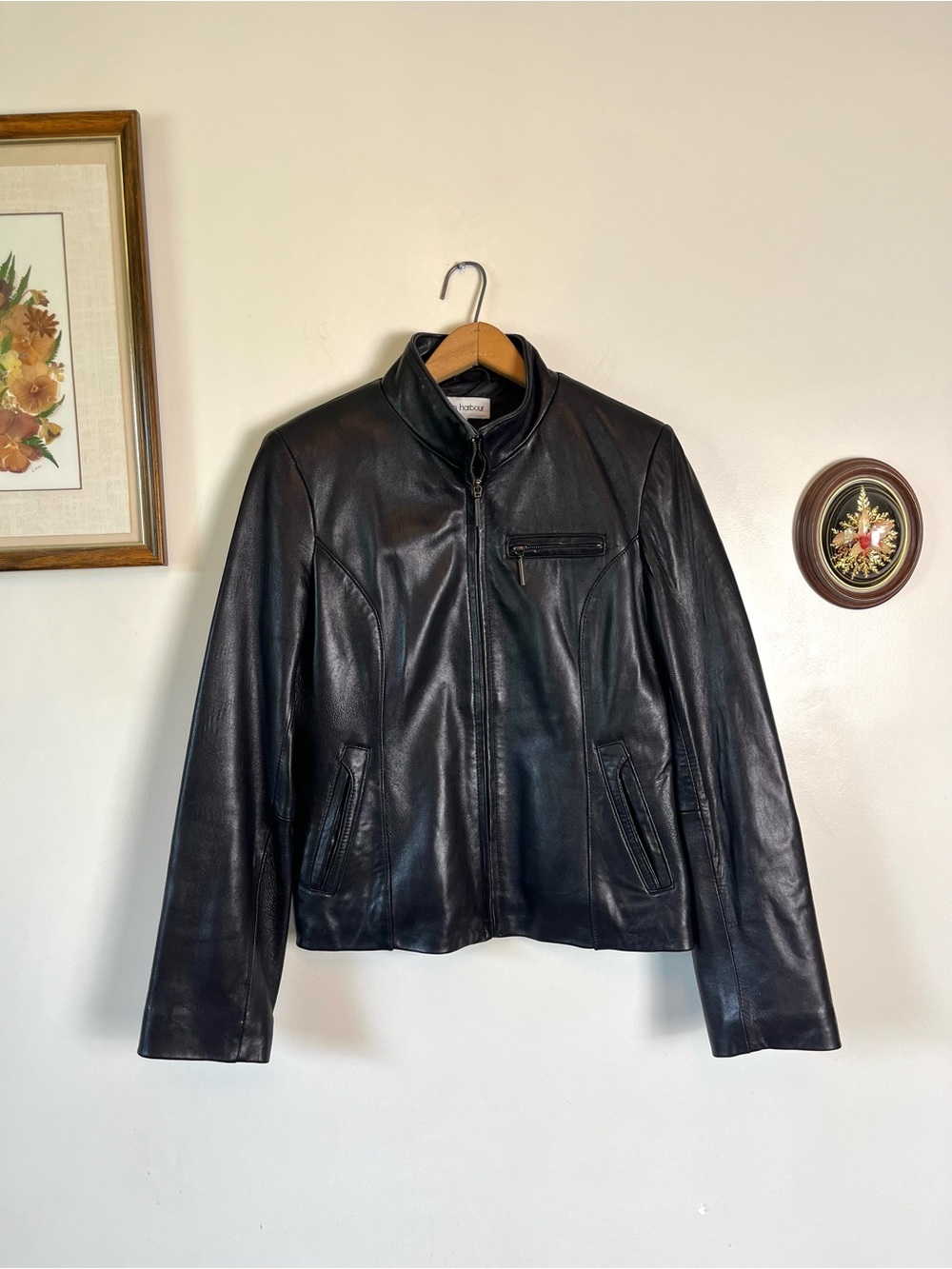Boston Harbour Black Genuine Leather Jacket Small